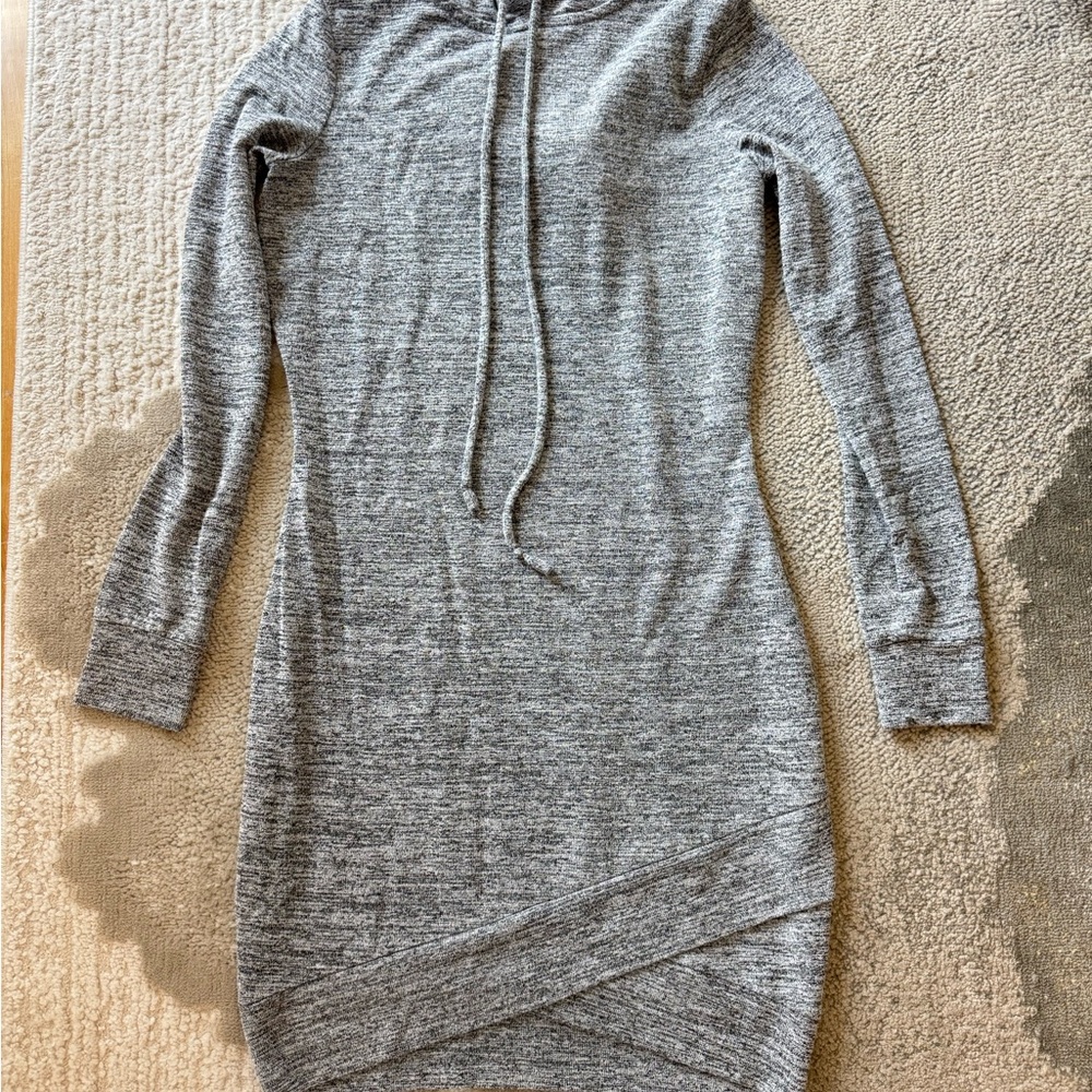 Bar III Gray Asymmetrical Dress With Hood